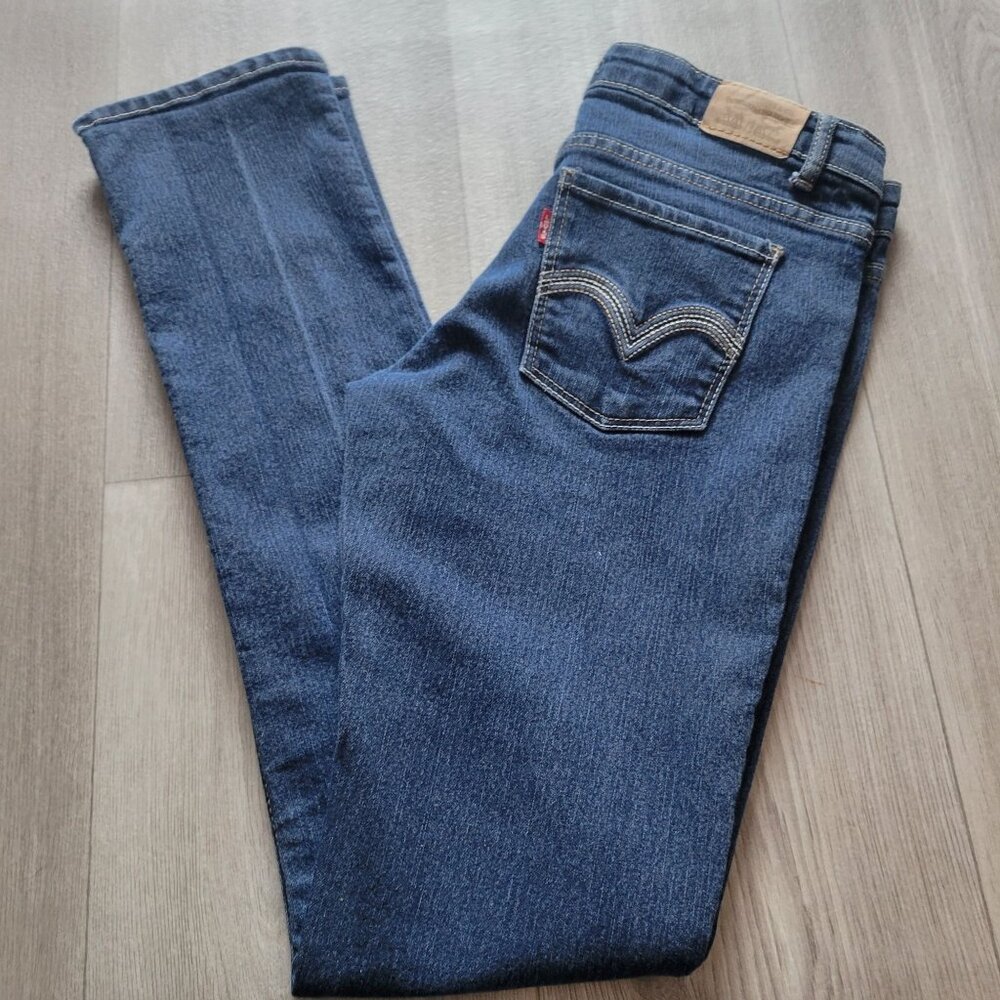 Levis Girls 711 Skinny Jeans Blue Denim 16 Regular